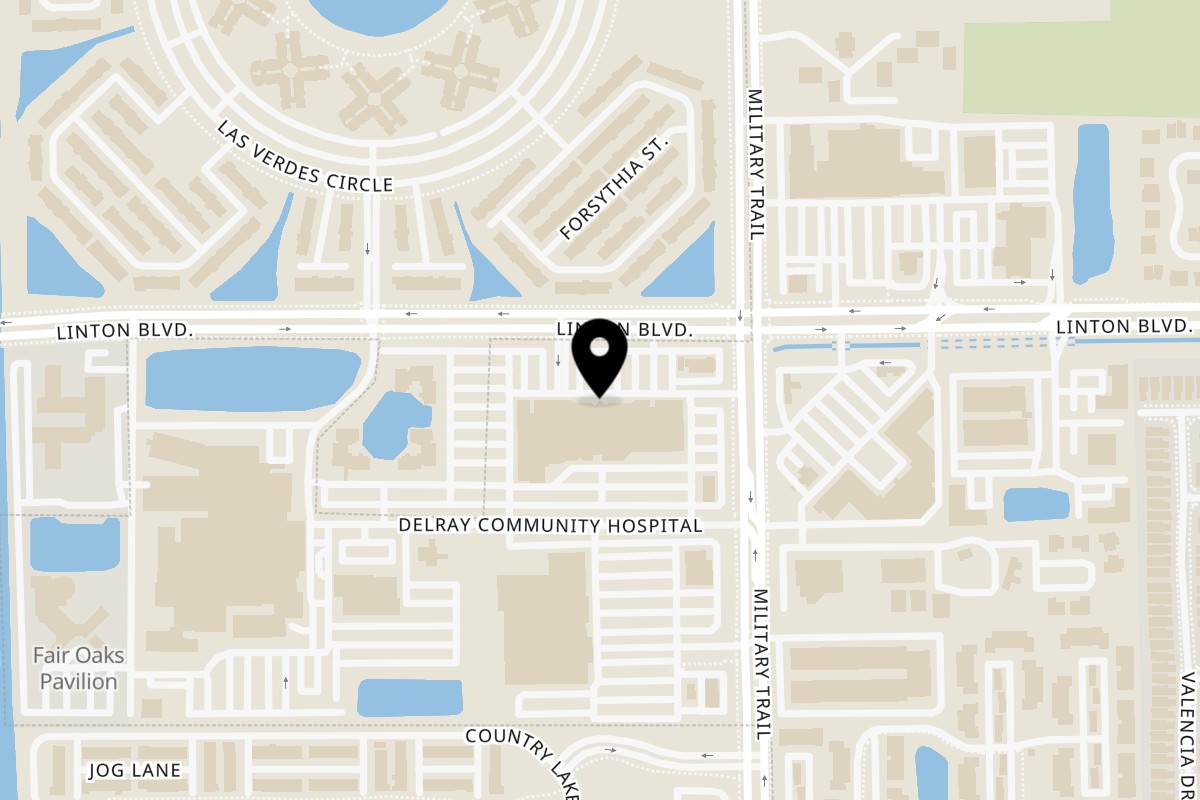 Map showing the location of 5th Element Indian Grill Delray Beach on 5130 Linton Blvd E1 in Delray Beach